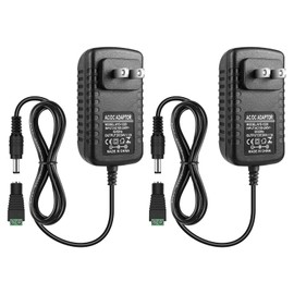 inShareplus 2 Pack DC 24V Power Supply, 100-240V AC to DC 24 Volt 1A 24W LED Driver, Low Voltage Transformer with 5.5mm x 2.1mm DC Plug, Wall Adapter for 24V LED Strip Light, CCTV Camera