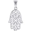 Solid 14K White Gold Filigree Hamsa Hand of Fatima with