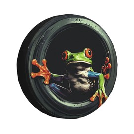 Spare Tire Cover Frog Wheel Tire Cover Waterproof Sun Protection Universal Fit for Trailers Rv SUV Truck Camper Travel Trailer 14 Inch