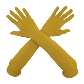 Aniler Unisex 18" Elbow Length Full Finger Costume Party Stretchy Gloves, Champagne, One Size