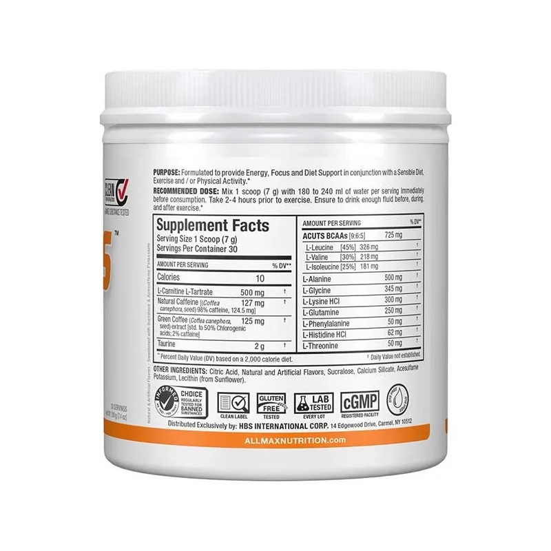 Aminoacido Allmax Amino Cuts 210 Gr 30 Servicios Todo Sabor