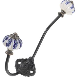 SOLUSTRE Pumpkin Wall Hook - Vintage Decorative Metal Ceramic Coat Hook for Entryway, Towel, Hat, Curtain, Multi-Color, 7. 48 X 4. 13 X 1. 96 Inch