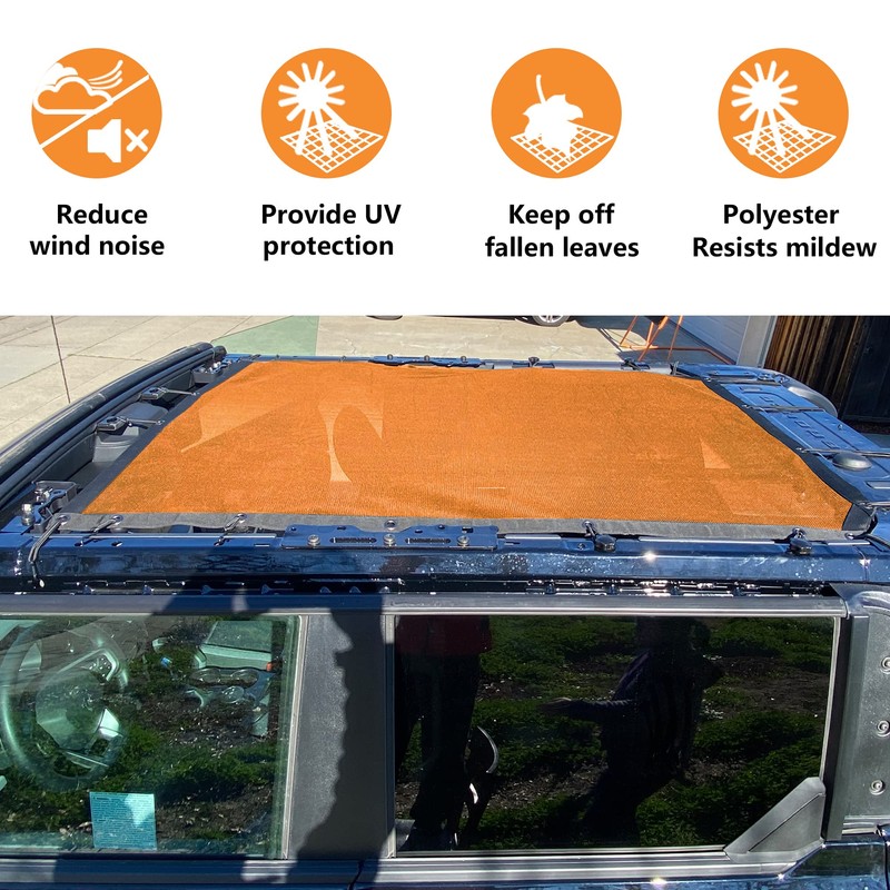 Sukemichi Sunshade for Ford Bronco,Mesh Sun Shade Bikini Top Cover
