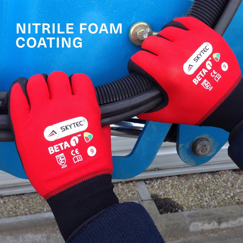 Skytec Beta 1 Red Nitrile Ultra Thin Super Light Work