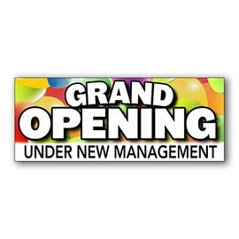 Grand Opening Under New Management Vinyl Banner 5 Feet Wide by 2 Feet Tall