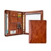 Gvalant 3 Ring Binder Vegan Leather Portfolio, Zippered Portfolio for