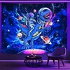 YEXIT Funny Space Astronaut Dinosaur Tapestry, Blacklight Trippy Galaxy Universe
