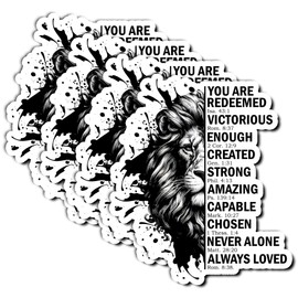 Pack 4PCS You are Bible Verse Stickers Christian Faith Lion Religious Jesus God Waterproof Vinyl Decals Decor Phone Laptop Water Bottle Hardhat Kindle Tumbler Window Gifts