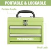 WORKPRO Portable Mini Metal Tool Box Tool Chest With 2