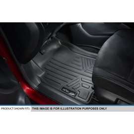MAXLINER Floor Mats 3 Row Liner Set Black for 2013-2016 Dodge Durango with Front Row Dual Floor Hooks and 2nd Row Bucket Seats