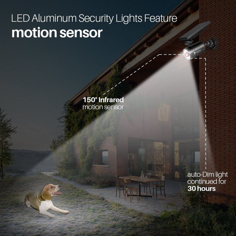 DrawGreen Solar Motion Lights Outdoor 1400-Lumen LED Spotlight 9-Watt(130W Equ.)