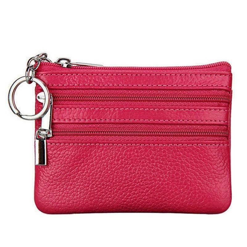 Women Ladies PU Leather Small Coin Card Key Ring Wallet