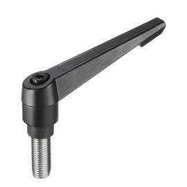 sourcing map Adjustable Clamping Lever Handle M16 x 40mm Metric 304 Stainless Steel Male Threaded Stud Hand Knobs Push Button Ratchet Rotating Screw Handles Bolts with Locking Lever Black