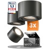 MATO MATO 3x LED Aufputz Spot schwarz - extra flach