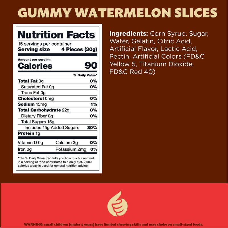 Watermelon Slices Gummy Candy, 1-Pound Pack