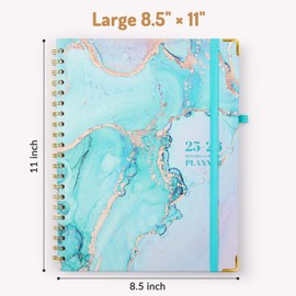 Forvencer Planner 2025-2026 for Women, Academic Year Monthly and Weekly Calendar Planner, July 2025 - Jun 2026, Hardcover Student Teacher Planners Agenda Book with Tabs, 8.5" x 11", Flower