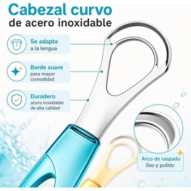 Limpiador de Lengua Acero Inoxidable 2 Piezas - Raspador de Lengua, Kit de Limpieza Bucal para Limpiador,Cepillo de Lengua con Estuche de Transporte