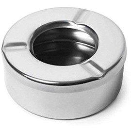 Garden Of Arts Stainless Steel sturdy small Ash Tray portable easy to handle travel bar dining kitchen living room 10 * 10 * 10