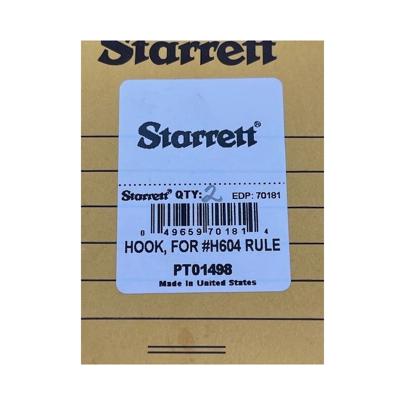 Starrett PT01498 Hook ONLY for H604 Rule, 24" or 36"