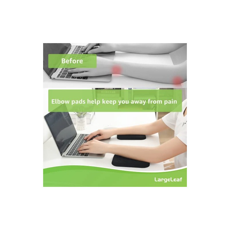 LargeLeaf - Almohadilla ergonómica para muñeca y codo para computadora