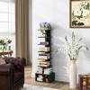 TUTOTAK Narrow Bookshelf, Vertical 8-Tier Bookcase, Spine Book Shelf for