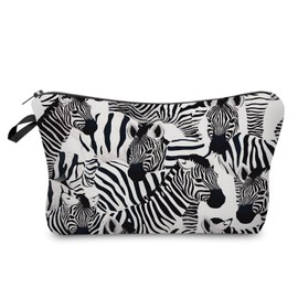 Livel lhood Animal Skin Pattern Cosmetic Bag Small Organizer Zipper Pouch Tiger Skin Snakeskin Cheetah Leaopard Present for Women, Zebra