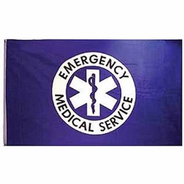 Ems Emergency Medical Service Logo Flag Poly 3Ft X 5Ft