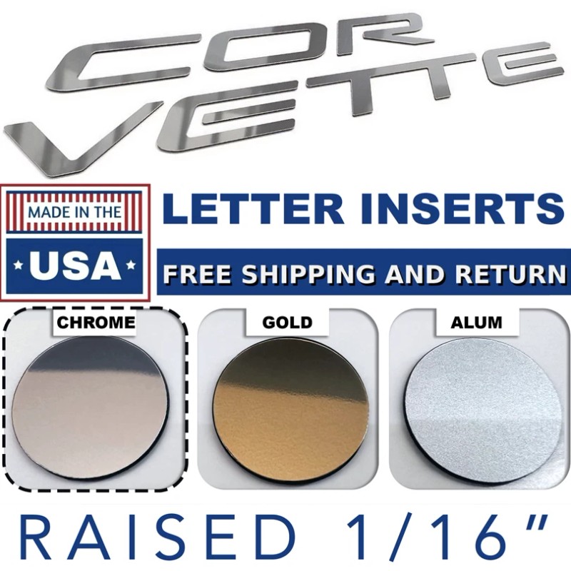 Advanced Trims CHROME 1/16 RAISED LETTERS FOR C5 CORVETTE 97-2004