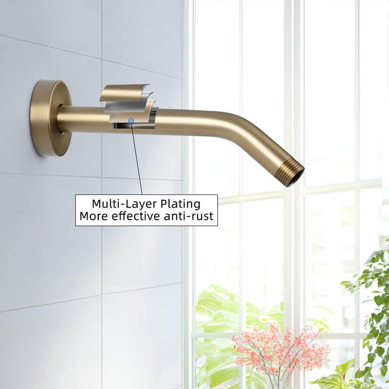 KAPHOME 8 Inch Shower Arm with Flange,Wall Mount Shower HeadArm