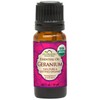 US Organic 100% Pure Geranium Essential Oil - USDA Certified Organic, Steam Distilled - W/Euro droppers (More Size Variations Available) (10 ml / .33 fl oz)