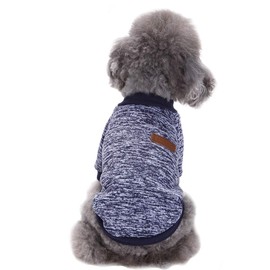 Jecikelon Dog Clothes Dogs Sweater Soft Puppies Clothing Winter Puppy Sweaters Warm Outfit for Dogs Small XXS XS Cat Apparel (Navy Blue, XS)