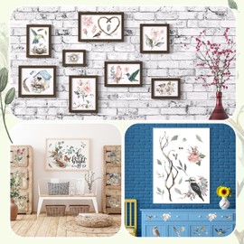 BBTO 12 Sheets Rub on Transfers for Crafts and Furniture Rub on Transfer Stickers Decals for Wood DIY Paper Home Decor, 5.5 x 5.7 Inch(Bird)