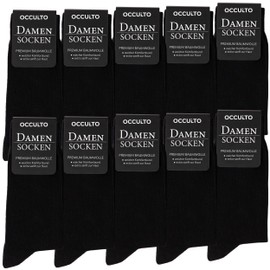Occulto Women's Black Socks Pack of 10-20 (Model: Hermine), 10 x black.