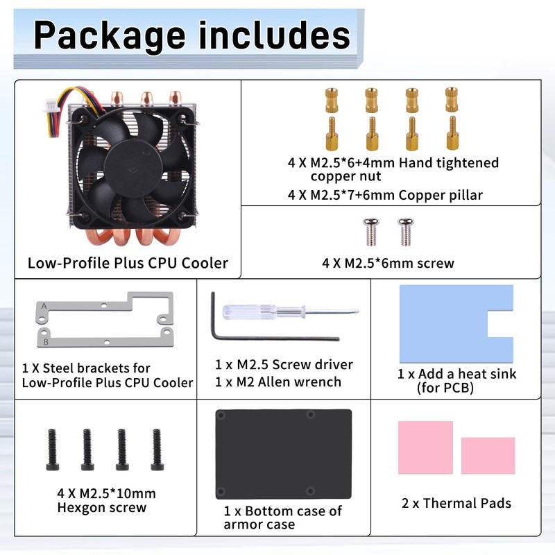 GeeekPi Ice Tower Plus Cooler for Raspberry Pi 5, Pi