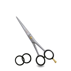 Irix London Professional Hairdressing Scissors with Leather Pouch – Stainless Steel Barber Shears for Kids & Adults – Precision Cutting for Home & Salon – Available in Silver & Black (Silver/Sand)