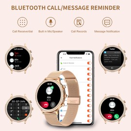 Colesma Smart Watch for Women(Answer/Make Call) Smart Watch for Android Phones and iOS 1.32" HD Full Touch Screen Fitness Tracker Heart Rate Sleep Monitoring AI Voice Control Pedometer Waterproof