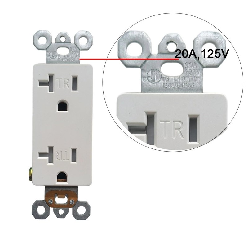 BOPLAT 20Amp Power Outlet and Ethernet Coax HDMI Wall Plate