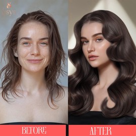 YSYS Clip in Hair Extensions - 100% Human Hair Remy Hair Extensions for Women - 7 Pieces, 120g Seamless Clip ins for Extra Volume/Style - Natural Straight (Darkest Brown #2, 18 inches)