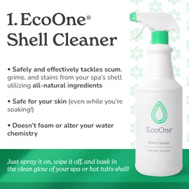 Deep Clean Kit by EcoOne | Comes with Spa & Hot Tub Filter Cleaner, Pipe Cleaner, Hot Tub Shell Cleaner, & Filter Boost | All-Natural, Chlorine-Free, & Fragrance-Free Spa Cleaners | Deeply Cleans