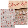 JMEOWIO 3D Nagelsticker Weihnachten Schneeflocke süß Nail Art Sticker Selbstklebend