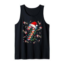 Candy Cane Merry and Bright Christmas Lights Candy Costume Tank Top