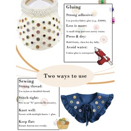 Rhinova 150 Pcs 14mm Sew on Rhinestones for Bedazzling, Flower Crystal Gems Flatback Rhinestones Set for Crafting Clothes Bedazzling Kit Jewels Shoes Rhinestone Buttons (Gold)