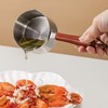 304 Stainless Steel Butter Warmer Pot 125ML Capacity Wooden Handle
