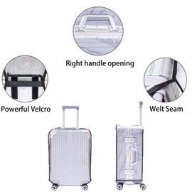 HGMZUOAI Clear Pvc Luggage Protectors,Clear Suitcase Covers for Luggage,Waterproof,Dustproof, Anti-Scratch Transparent Luggage Cover,Travel Suitcase Protective Cover Case for 30Inch