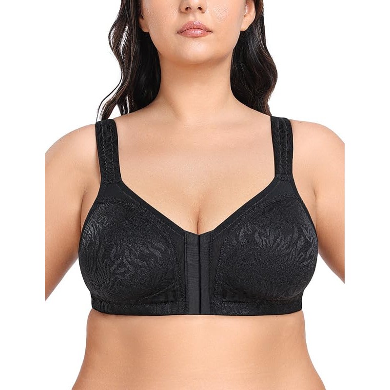 WingsLove Front Fastening Bras for Women Minimizer Wireless Non Padded