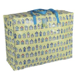 Large 65 litre Storage Bags Water & Dust Resistant. Double zipped storage bags for toys, laundry, bedding. Underbed Wardrobe Space Saver Cream Beach huts