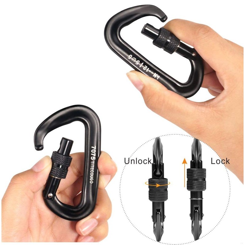 TITECOUGO Screw Lock Carabiner, 12Kn, Aluminum Alloy, Carabiner, 264.6 lbs