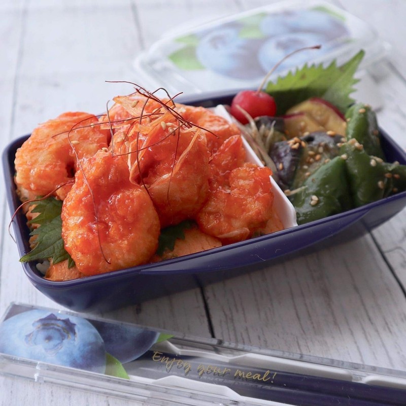 Komori Resin Lunch Box, Fresco, Separate Lunch Box, Blueberry, 16.9