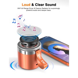 EWA Wireless Bluetooth Speaker with Secure Magnetic Phone Stand, HD Surround Sound & Anti-Slip Base | Hands-Free Magnetic Holder for Desk, Kitchen, Home Workout - Gift Ideal for Men Women (Orange)
