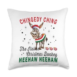 Dominick The Donkey Funny Italian Santa Christmas Xmas Throw Pillow